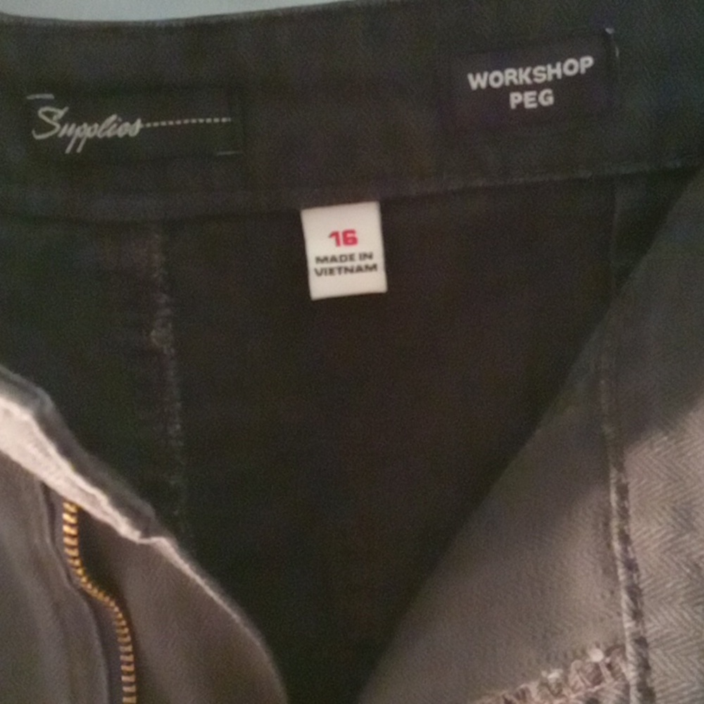 Supplies by UB Workshop Peg Herringbone Pants Plus Sz 16 NWT GRAY - Picture 7 of 10